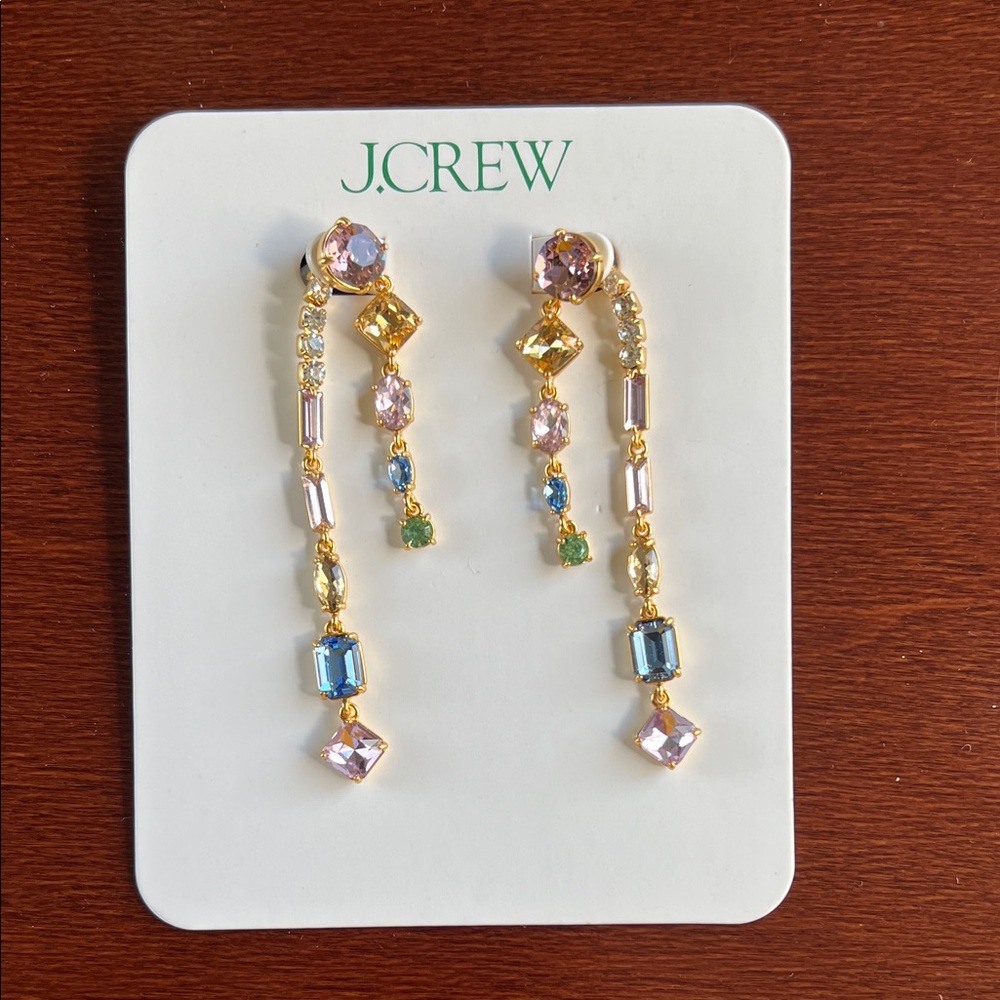 J.Crew Gold and Colorful Gemstone Earrings